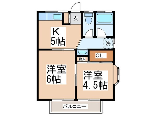 第１０もえぎ野ハイツの物件間取画像